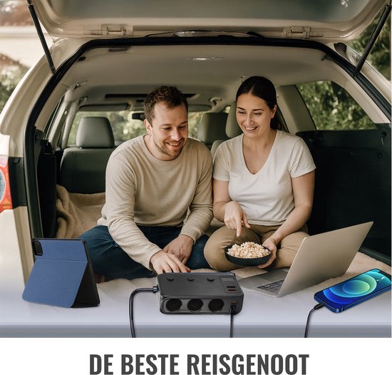 Auto Sigarettenaansteker Splitter - 12V/24V USB Autolader Adapter - Auto Oplader met 9 Aansluitingen - 4 USB + 2 USB-C + 3 Sigarettenaanstekers - 171W Verdeler / Omvormer - Autostekker van Merkloos — afbeelding 4
