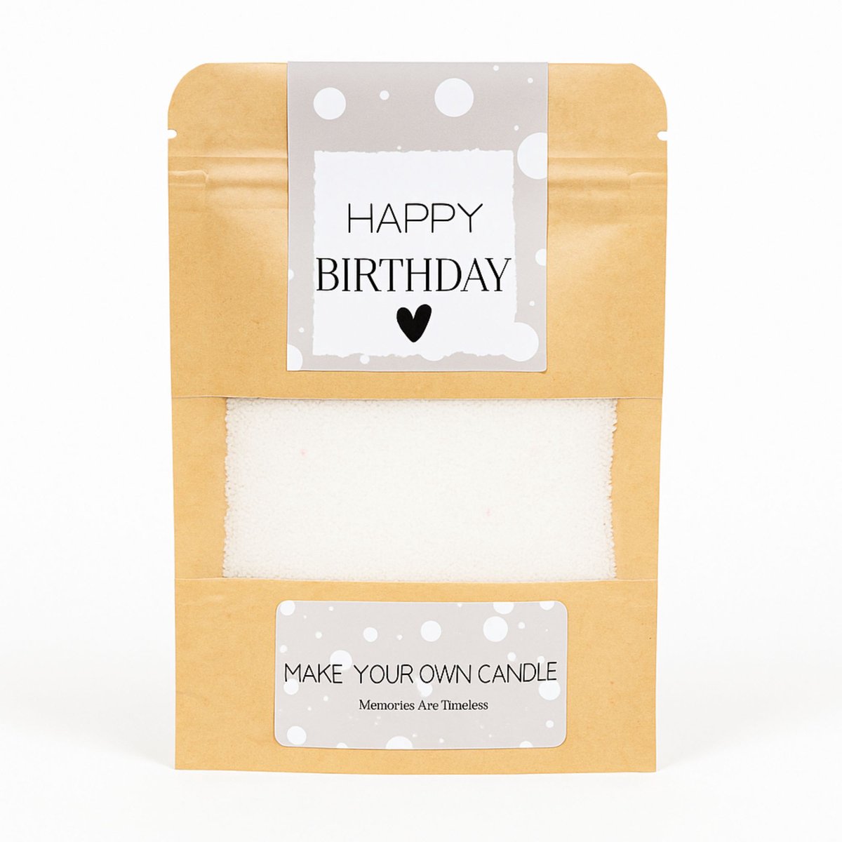Memories Are Timeless Cadeau Verjaardag - Maak je eigen kaarsen - Happy Birthday - Kaarszand + Lontjes Beige