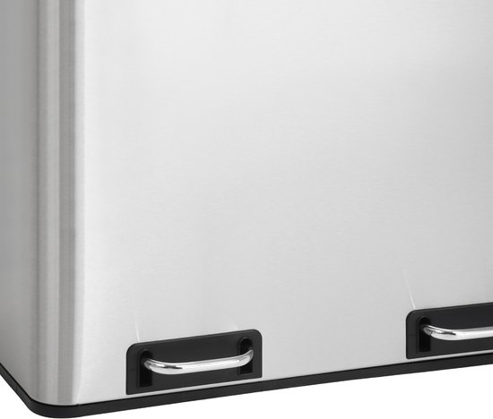 SVITA TC3X20 roestvrij staal pedaalemmer 60 liter zilver 3x20L drievoudig XXL afvalemmer scheidingssysteem vuilnisemmer 3 vakken afvalscheidingssystemen keukenemmer vuilnisemmer keuken 3 vakken