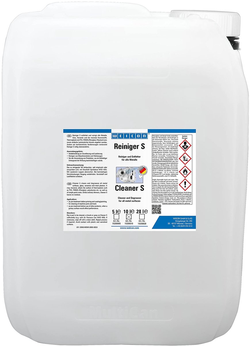 WEICON Reiniger S – 10 L Ontvetter voor Metaal Glas Keramiek Kunststof