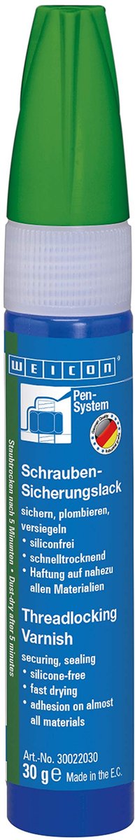 WEICON Schroefborgingslak – 30g Groen – Markeerlak