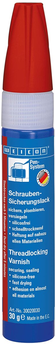 WEICON Schroefborgingslak 30g rood | Markeeringslak