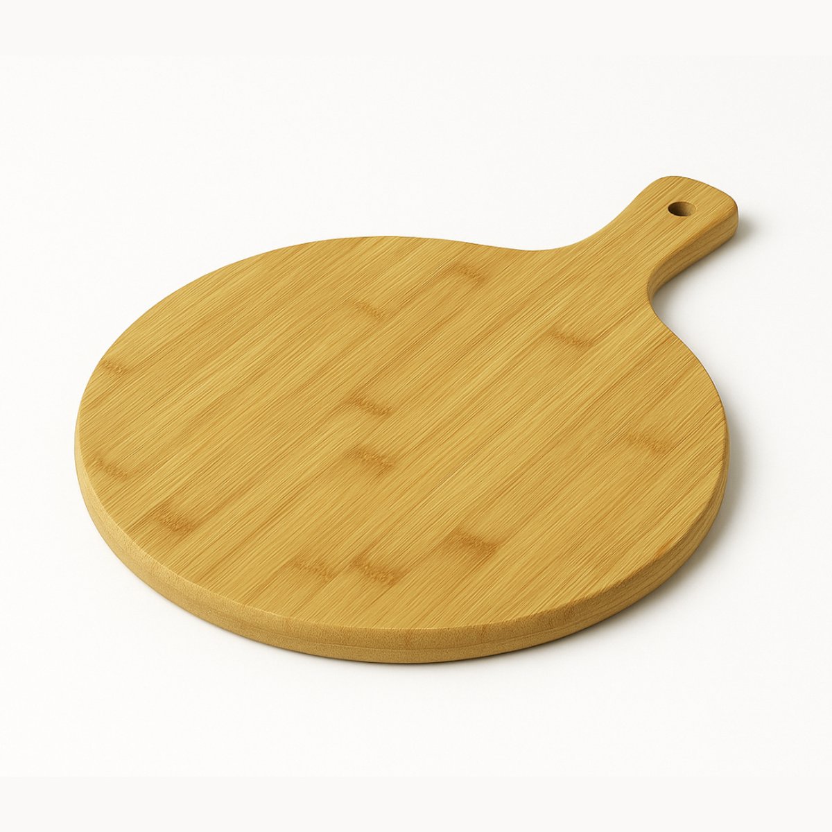Pizzaplank Rond Bamboe Ø 35 cm – Serveerplank / Snijplank / Borrelplank – Met Handvat – Bambou & Co