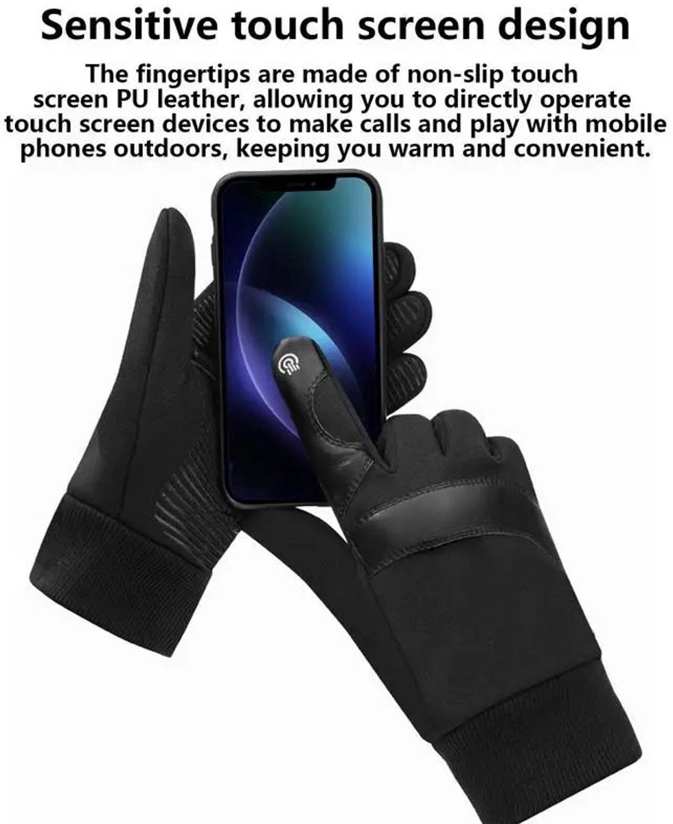 USB verwarmde motorhandschoenen maat L – Waterdichte, winddichte full finger handschoenen met touchscreen – Warme winterhandschoenen voor Motor Scooter Fiets, Winter. – foto 2