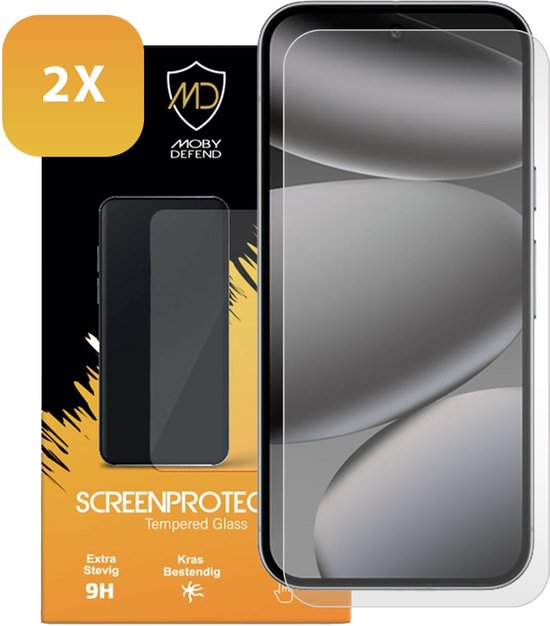 Lot de 2 Protecteurs d'écran Google Pixel 10 Pro - MobyDefend Case-Friendly Screensavers - Glas trempé - Plaques de verre. Compatible avec : Google Pixel 10 Pro