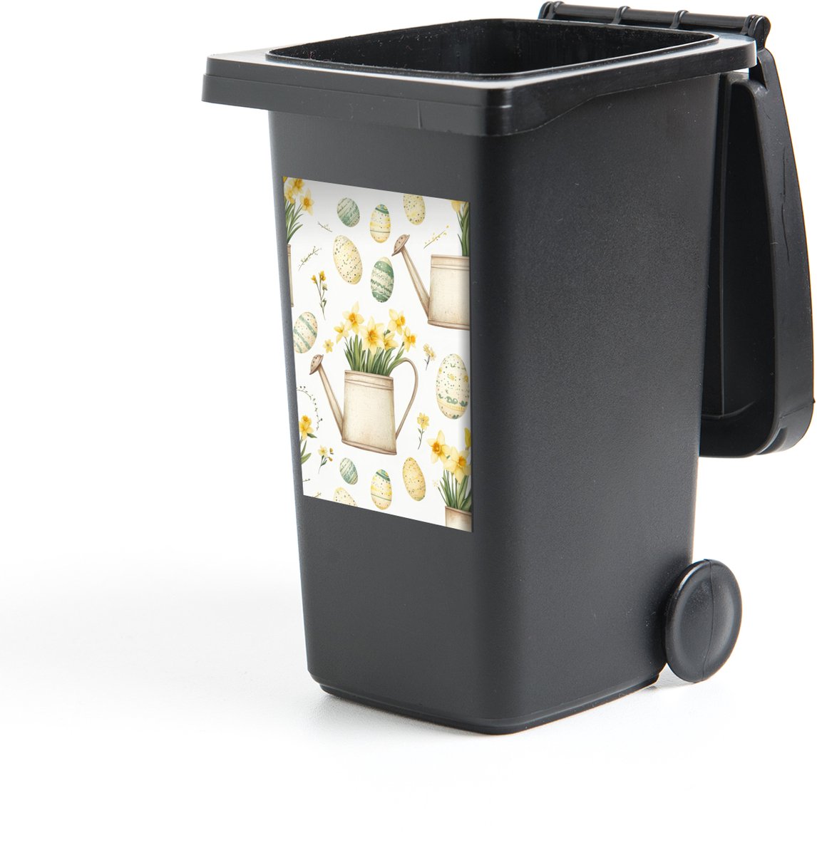 Container sticker Gieter - Bloemen - Eieren - 40x60 cm - Kliko sticker - Pasen - Paasdecor