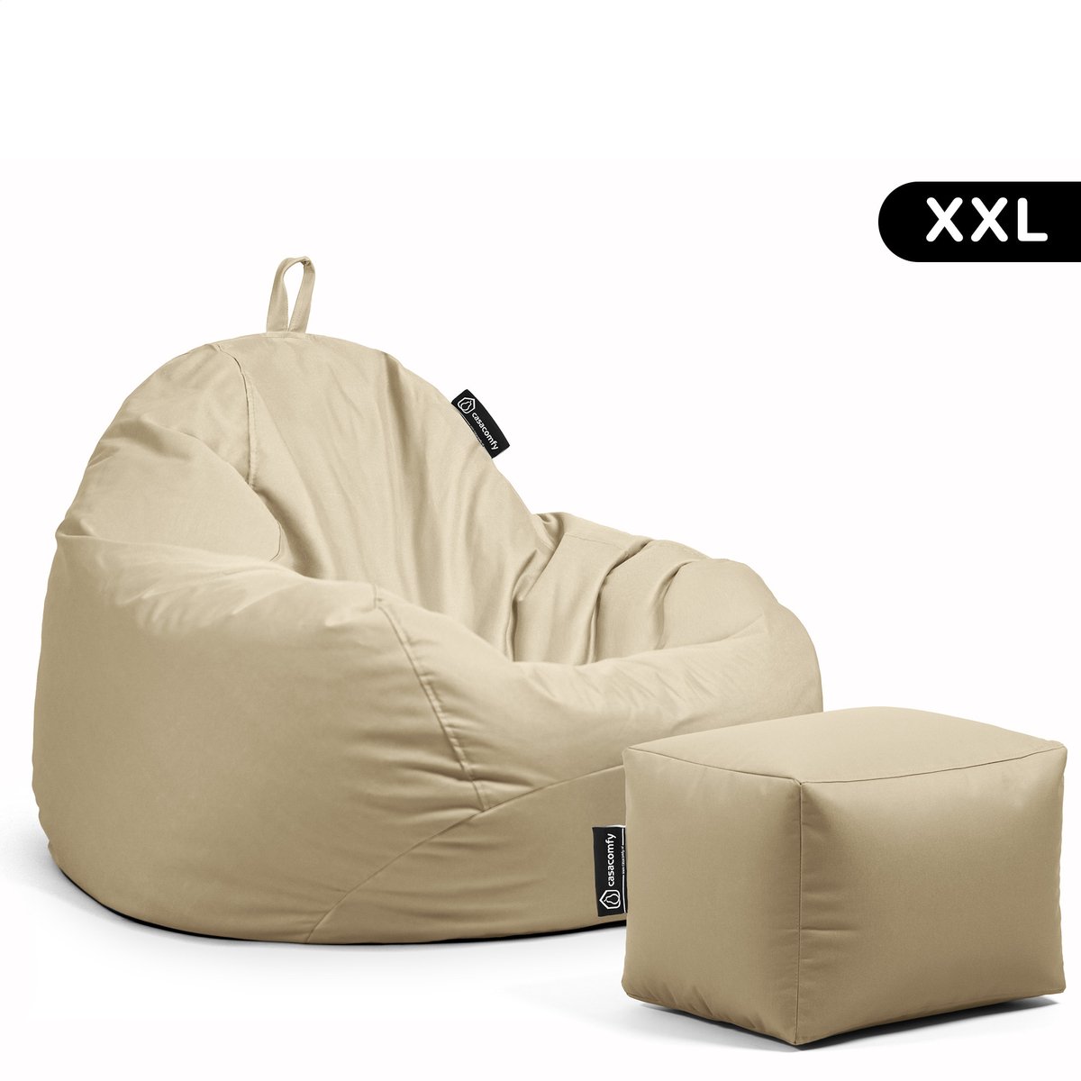 Casacomfy Pear XXL - Complete Grote Zitzak met Voetenbankje - Waterafstotend- Beige