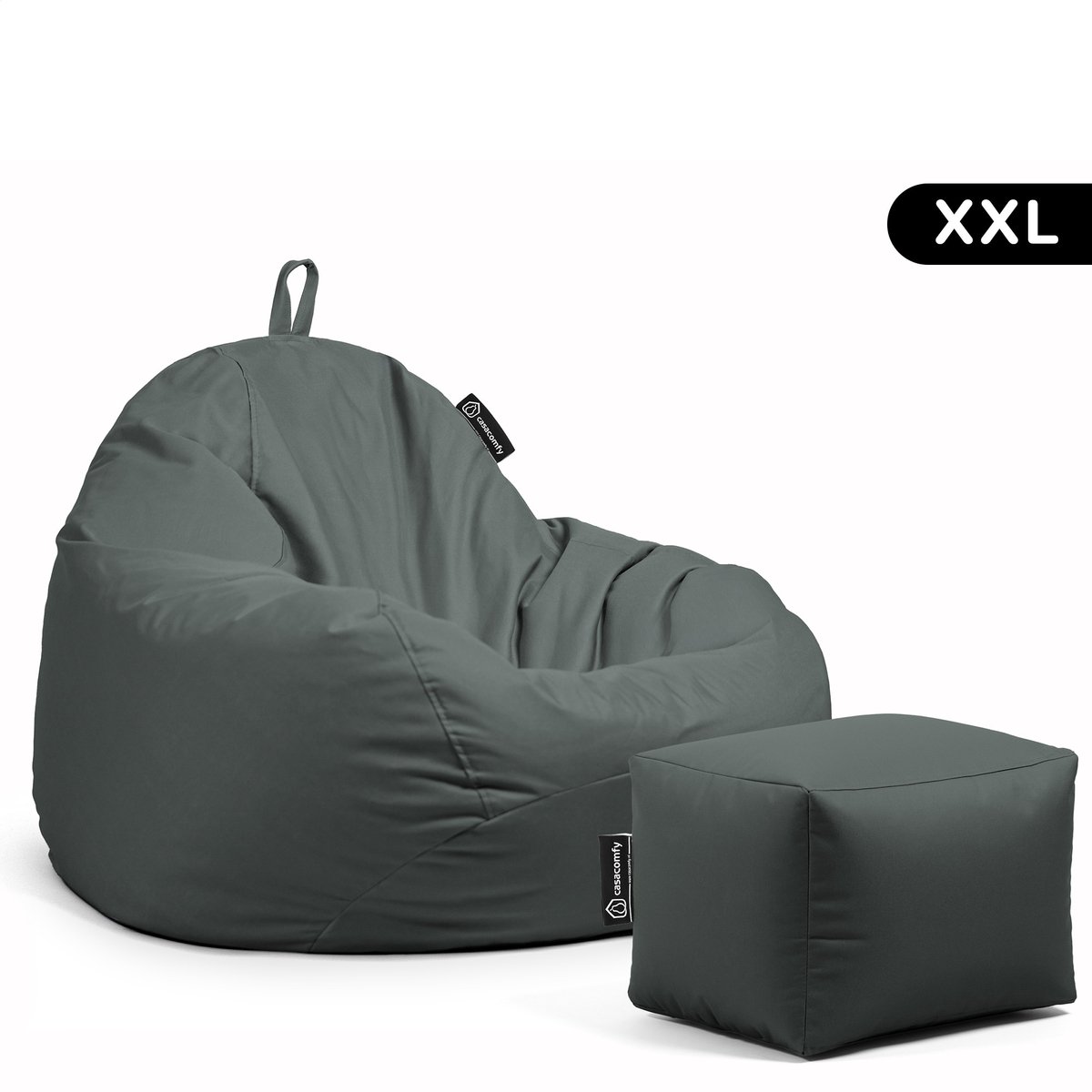 Casacomfy Pear XXL - Complete Grote Zitzak met Voetenbankje - Waterafstotend - Antraciet