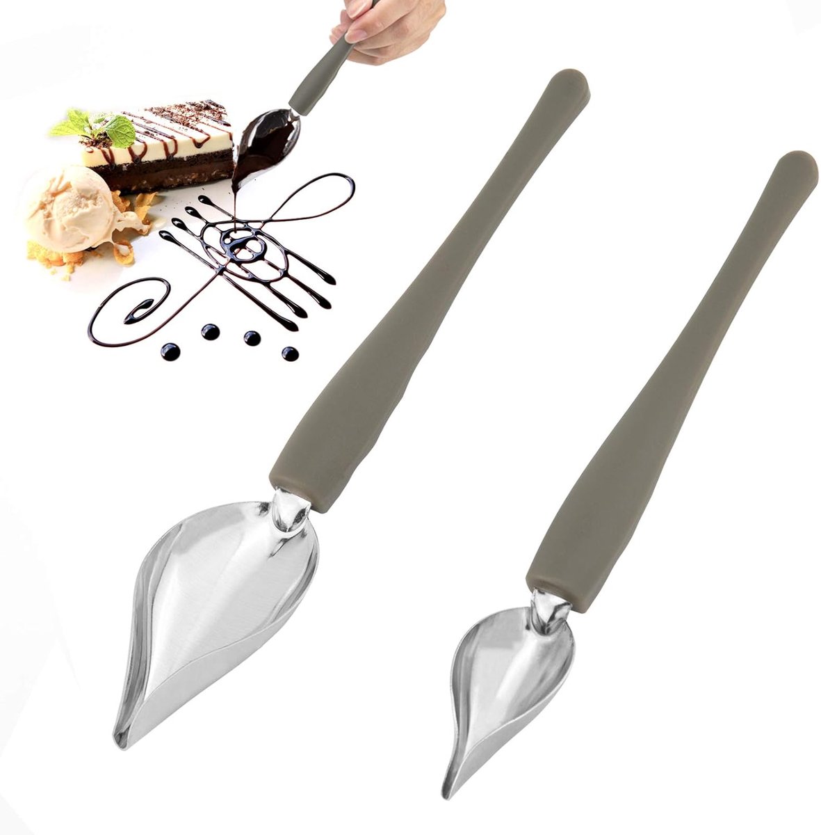 Cuhostki-2PCS-Stainless-Steel-Sauce-Brush-Artistic-Decoration-Professional