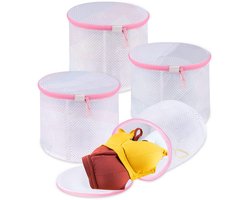 QTTVBTNA -BH Waszak Set – 4 Stuks – Met Steunring & Verborgen Rits – 15x16cm – Bescherming voor Lingerie & Ondergoed
