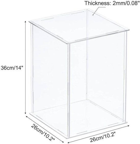 Siyecioa Transparante acrylvitrine voor blinde box, draaibare vitrine voor vinylbox, pluche hanger, Tsjechische figuren, sleutelhanger, verzamelspeelgoed (23 x 24 cm