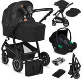 Lionelo Bianka - Kinderwagen 3 in 1 - incl. autostoel - 0-22kg - XXL - Buggy 3in1 - Verstelbare duwstang - Opvouwbaar - Accessoireset - XXL zonnekap - Gelagerde wielen - Reiswieg
