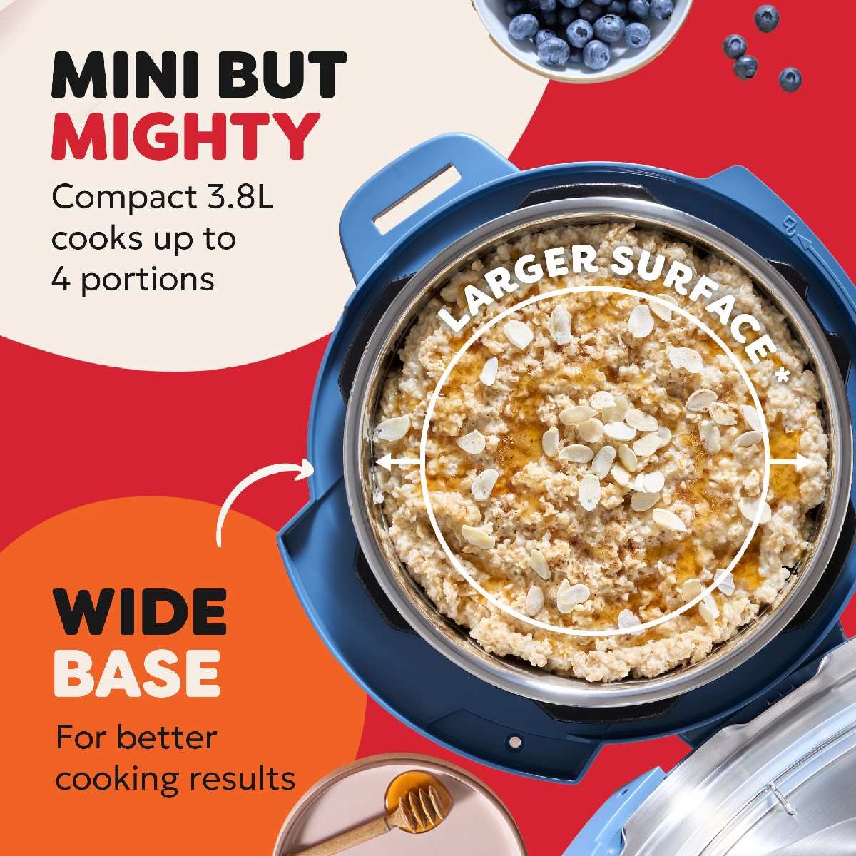 Instant Pot Classic Mini 3,8L Multicooker Daydream Blauw - 7-in-1 Snelkookpan - Slowcooker - Stomer - Yoghurtmaker - Tot 4 Porties - Compact Design - Tot 70% Sneller Koken – foto 6