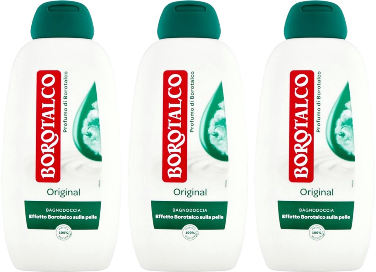 Bol.com Borotalco Douchegel XL  Original 600 ml - Voordeelverpakking 3 stuks aanbieding