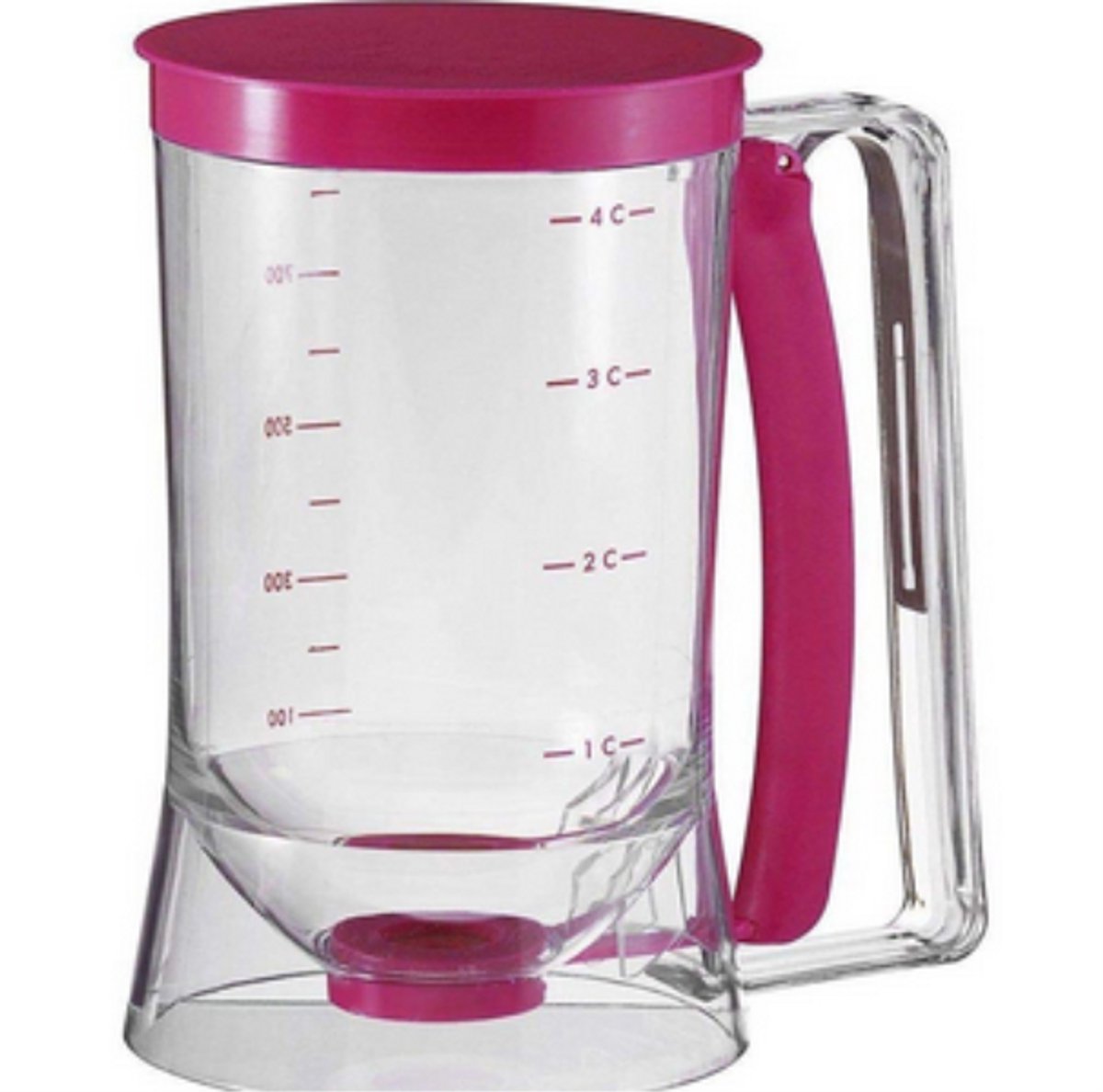 TuseRxln Beslagdispenser - Duurzaam - 900 ml Inhoud Voor Pannenkoeken En Muffins - 1 Stuk - Thuisbakkers Roze