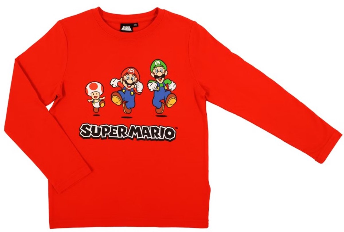 Super Mario t-shirt - rood - Maat 104 / 4 jaar