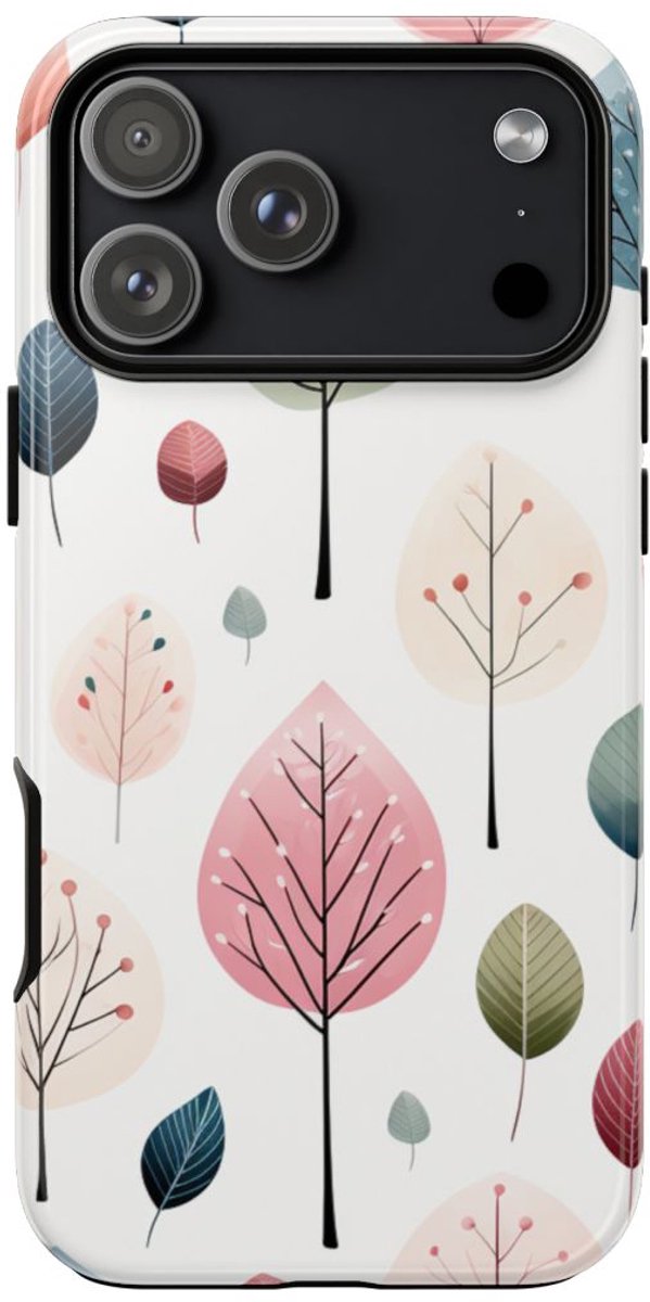 Pastelbladerenpatroon – Telefoonhoesje Geschikt voor iPhone 17 Pro Max