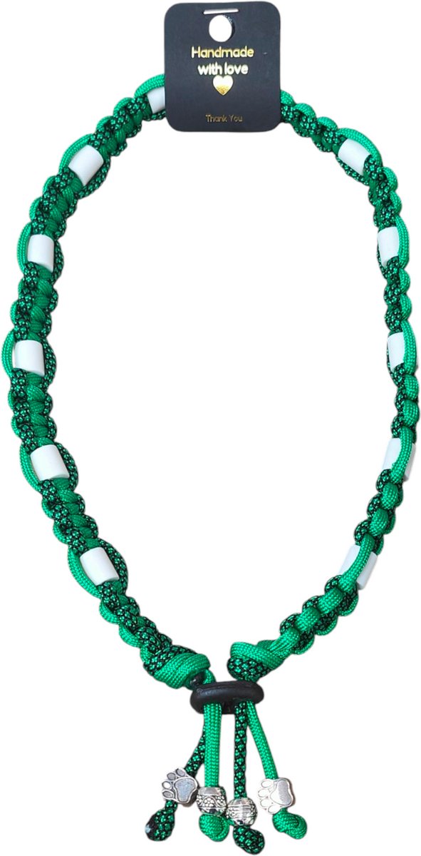 Anti-vlooien en tekenband groen/zwart nekomtrek 60 cm