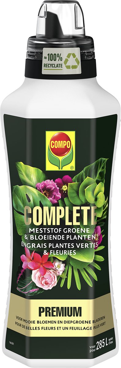 COMPO Complete Vloeibare Meststof - voor kamer-, balkon- en terrasplanten - dubbel rendement - fles 1L