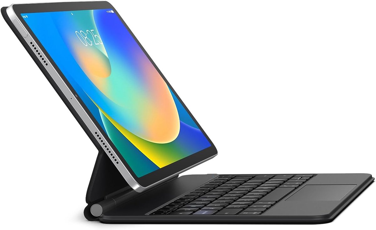 Namajunas - Tablet toetsenbord - Toetsenbordhoesgeschikt voor iPad 11 (2025) 11 inch / 10e generatie (2022) 10.9 inch - 7-kleuren achtergrondverlichting - Multi-Touch Trackpad - Pen Houder - Case - Zwart