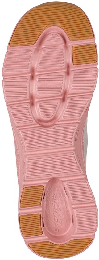 Roze buitenzool van een Skechers Glide-Step Pro instapper met bruine gripvlakken.