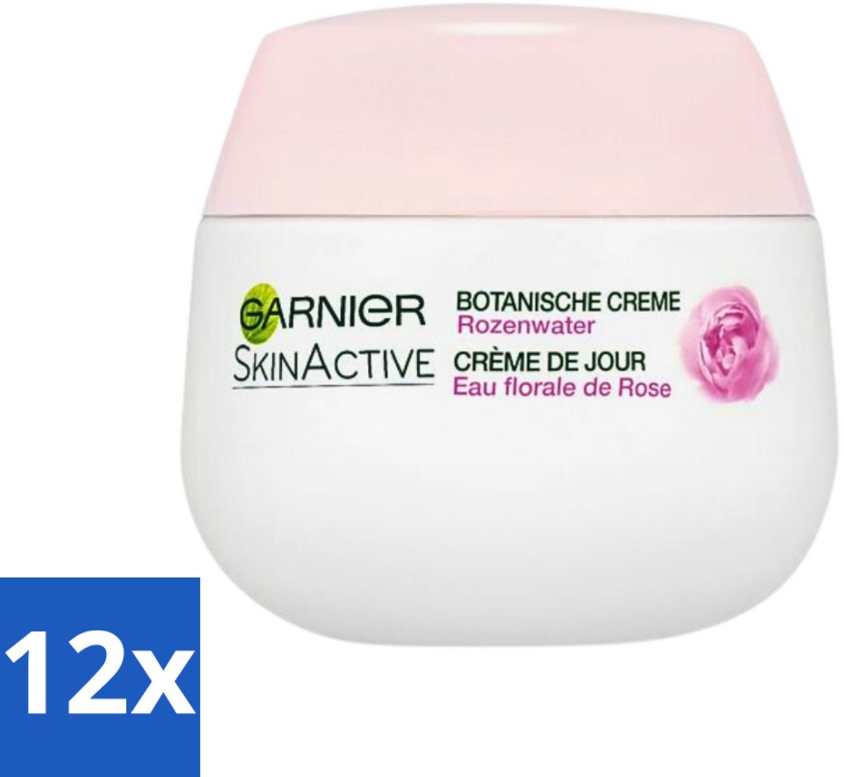 12 x Garnier - SkinActive - Botanische Dagcrème - Rozenwater - Droge & Gevoelige Huid - 50 ml - Dagcrème - Rozenwater - Droge Huid - Gevoelige Huid - Hydraterende Crème