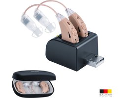 Beurer HA 55 Pair Hoortoestel - Gehoorapparaat - Gehoorversterker - RIC - 500-3200 Hz - Set van 2 - Incl. oplaadstation en oplaadbare batterijen - 3 Opzetstukken - 3 Jaar garantie