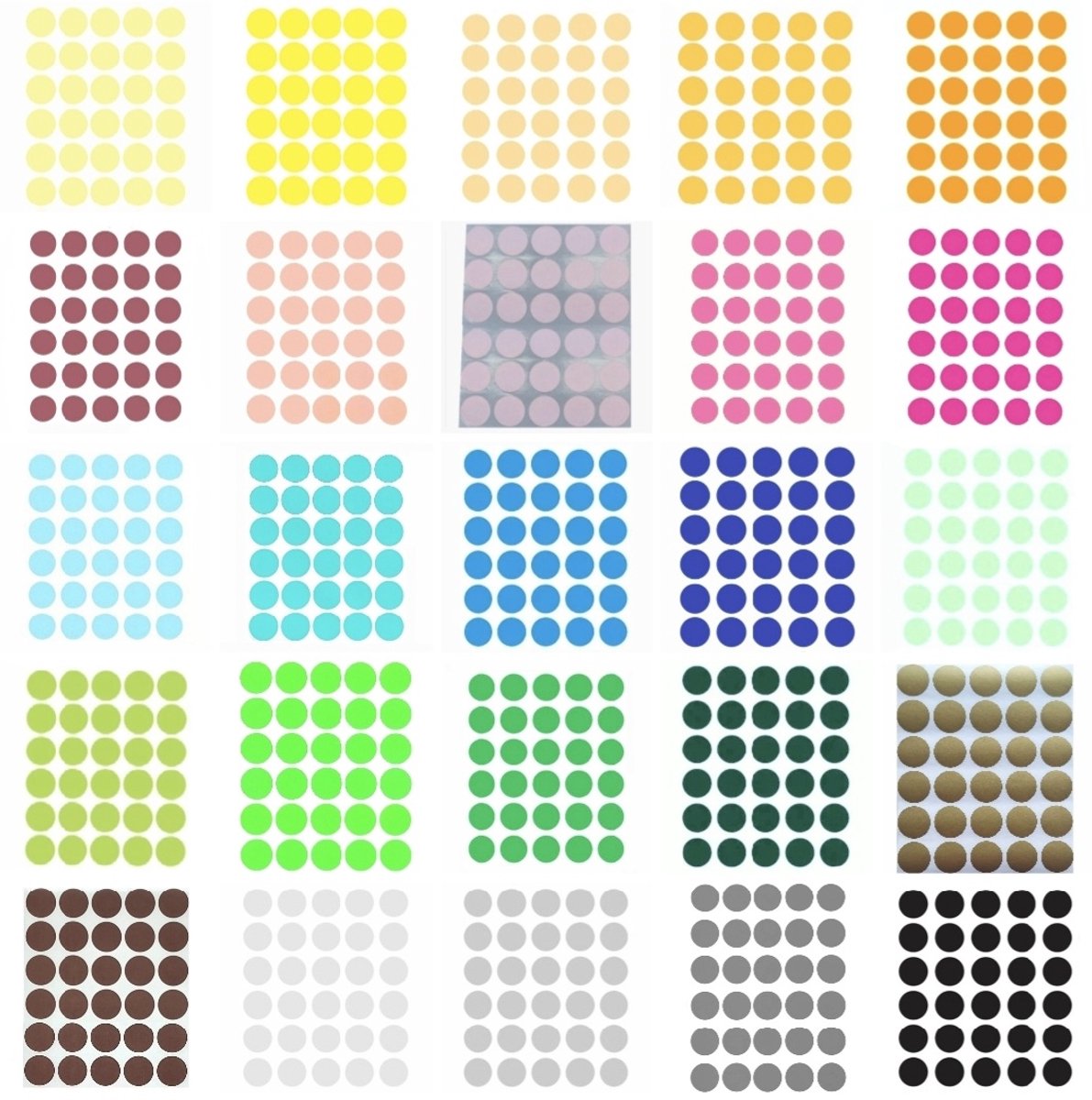 Ronde etiketten - 25 Kleuren a 30 p.vel - MULTIPLAZA - stickers - 2cm - 20mm - markeren - ordenen - archiveren - universeel - knutselen - hobby - kantoor