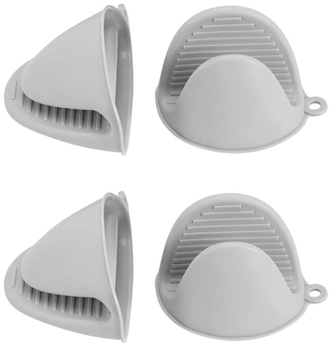 Ovenwanten - 2-pack ovenwanten - Keuken siliconen pannenlappen - Keuken mini ovenwanten - Dikke siliconen pannenlappen - Geschikt voor koken en bakken (lichtgrijs) - Brawdress