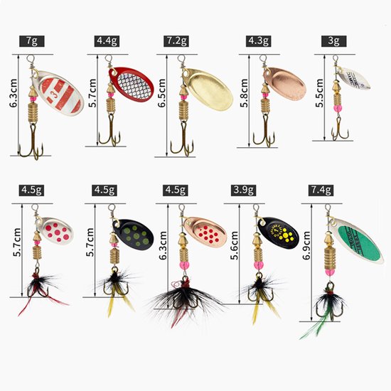 Kunstaas set (Set C) - 10 Stuks - pluggen met haak - Kunstaas - Jerkbaits - Crankbaits - Rubberen vis - Visaas - Zacht Kunstaas - Alle type roofvis - Visaas Zeevissen Set - Rubberen Vissen Met Jigkop - Voor snoek, baars, snoekbaars, vissen van Yarys — afbeelding 5
