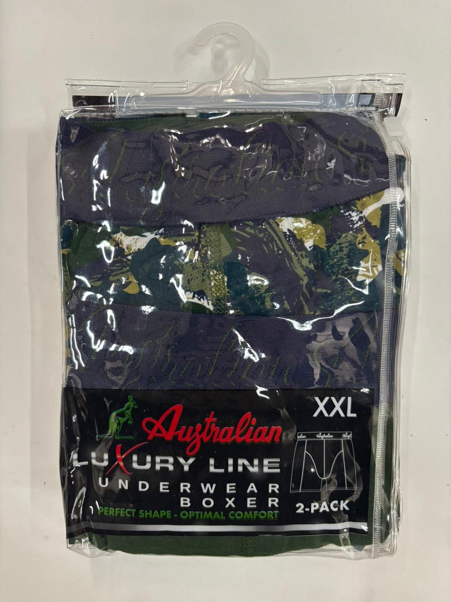 2 stuks Australian Boxershort- Groen Geel -XXL