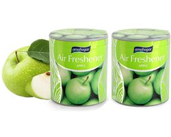 Ama Hogar Geur gel Appel geur - 4x - 95 gram - geur blikje - 6 x 7 cm - auto/interieurparfum/luchtverfrisser