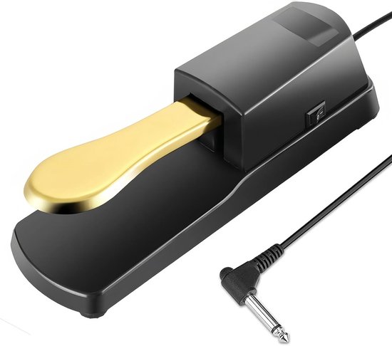 Pédale de sustain universelle pour piano - Pédale de sustain universelle pour piano Boston ou clavier - Prise jack 6,35 mm - Pour piano numérique/clavier électronique MIDI et synthétiseur - Goud