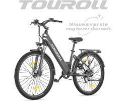 Touroll J1 ST 27,5 inch Trekking Bike met 250W Motor, 36V 15.6Ah Batterij, Max 100km Bereik, 1.8