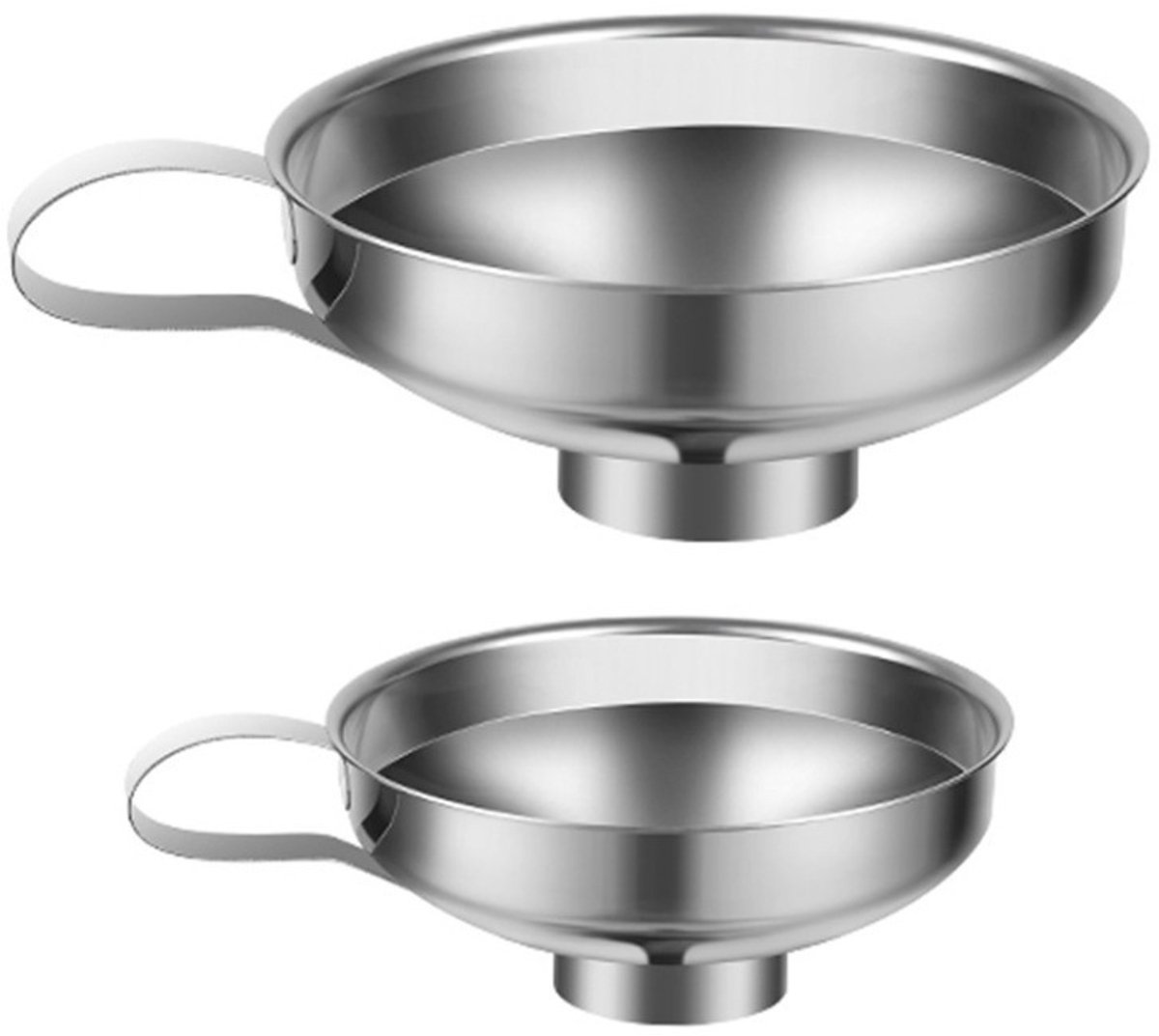 longziming -2-delige RVS Multifunctionele Trechter Set - Brede Opening voor Saladesaus,Jam&Olie