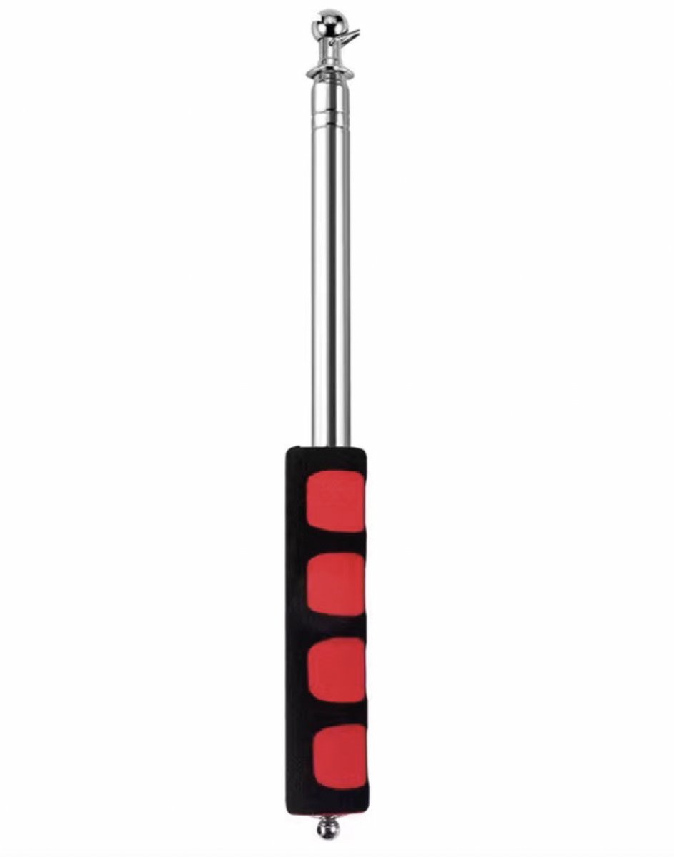SilverAndCoco® - Handvlaggenstok | Kunststof Vlaggenstok handformaat voor Parades en Evenementen | Compact formaat Handvlag houder | Duurzaam Lichtgewicht stok voor Vlag Demonstraties | Stevige grip - Rood / Zwart