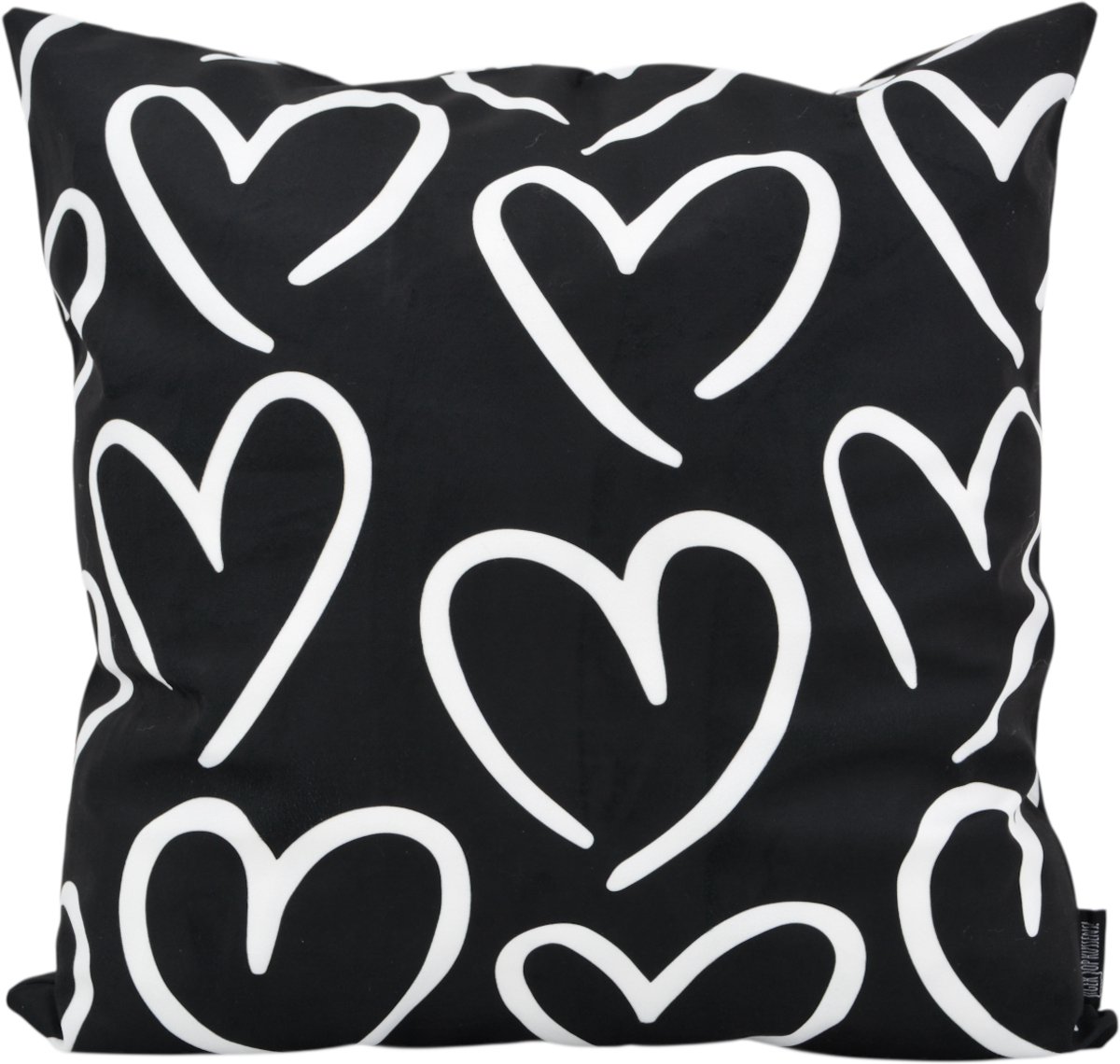 Gek op Kussens! Sierkussen Hartjes Zwart | 45 x 45 cm | Katoen/Polyester