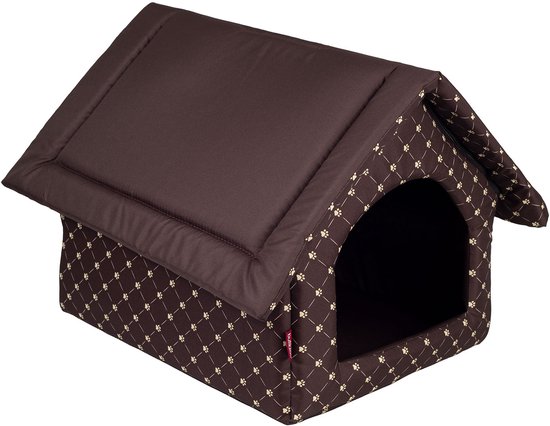 Hondenbed, stoffen hondenhuis, kattenmand, hondenhok, hondenmand, slaapplaatsen, meubels voor dieren, hondenbank, zwart, L: 60 x 47 cm