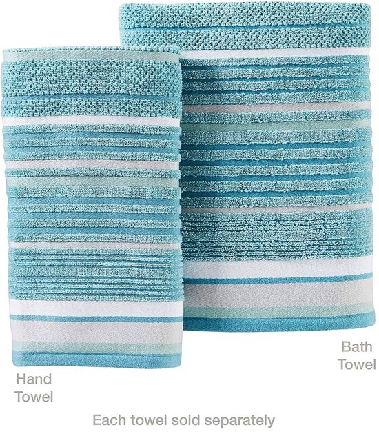Trella 100% Katoen 500 GSM Large Katoen Badhanddoek Set - 2 Piece : 140 x 70 cm (Groene Blue