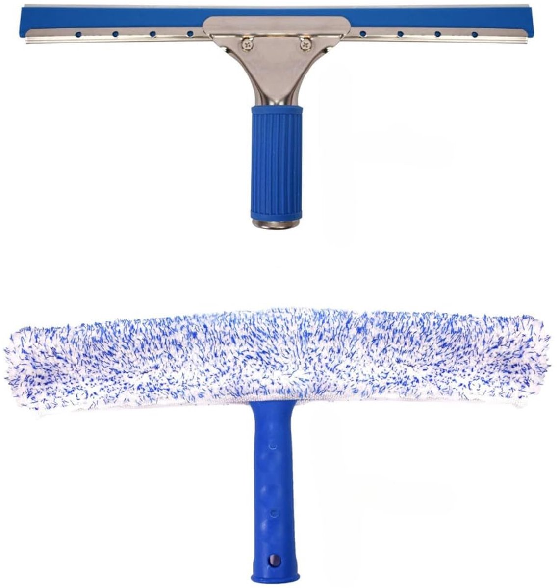 Unyqoos® Complete 2-in-1 raamreinigingsset met microvezeldoek en rubberen trekker