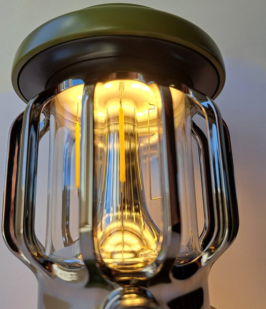 Led Campinglamp Donkergroen - Retro Kampeerlamp Oplaadbaar - Klassieke Lantaarn Tentlamp — afbeelding 3