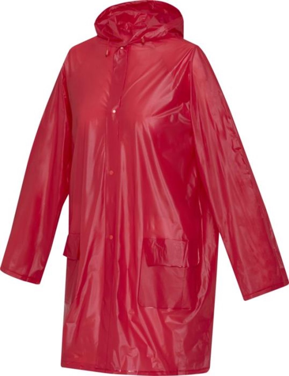 EIZOOK Herbruikbare PVC Regenjas – Stijlvol, Praktisch en Waterdicht - ROOD - Unisex