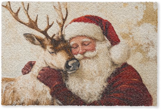Tapis de porte 60x40 cm - Père Noël - Renne - Noël - Tapis d'intérieur - Tapis de nettoyage - Paillassons imprimés - Tapis d'entrée