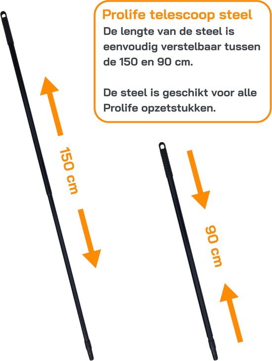 Prolife - telescoopsteel - zwart - RVS - 150 cm steel lengte van Prolife — afbeelding 3