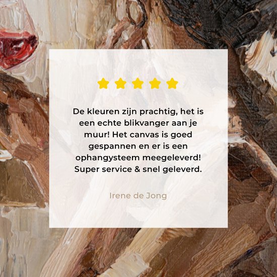 Tableau Peinture sur Toile - Femme - Vin - Peinture à l'Huile - 80x120 cm - Décoration murale