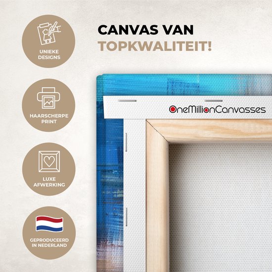 Toile - Peinture - Abstrait - Couleurs - Blauw - Peinture à l'huile - 30x40 cm - Décoration d'intérieur - Décoration Décoration murale