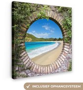 Tableau sur toile 20x20 cm - Décoration murale Plage - Mer - Vue - Décoration murale salon - Décoration chambre - Accessoires chambre - Peintures