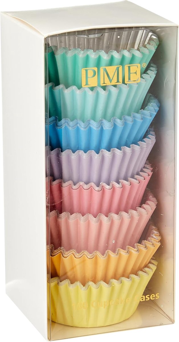 Pastelkleuren cupcake-hoesjes met folie - set van 100 stuks