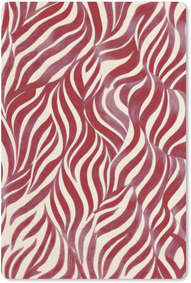 Muismat 18x27 cm - Mousepad Golvende vormen - Abstract - Rood - Muismatten