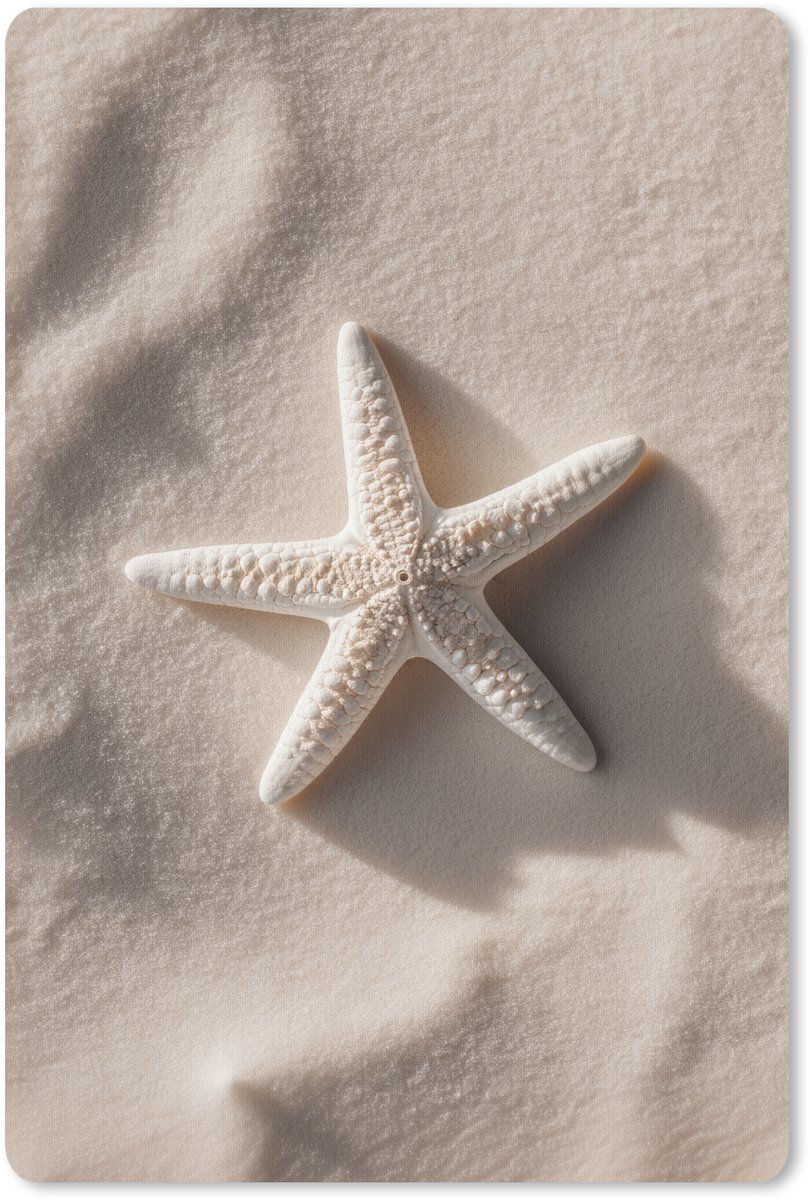 Muismat 18x27 cm - Mousepad Strand - Zeester - Zand - Beige - Muismatten